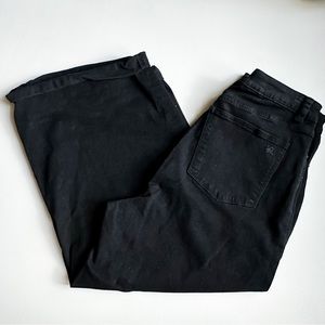 DL1961 Hepburn Wide Leg Ashwell High Rise Jeans Black 16W